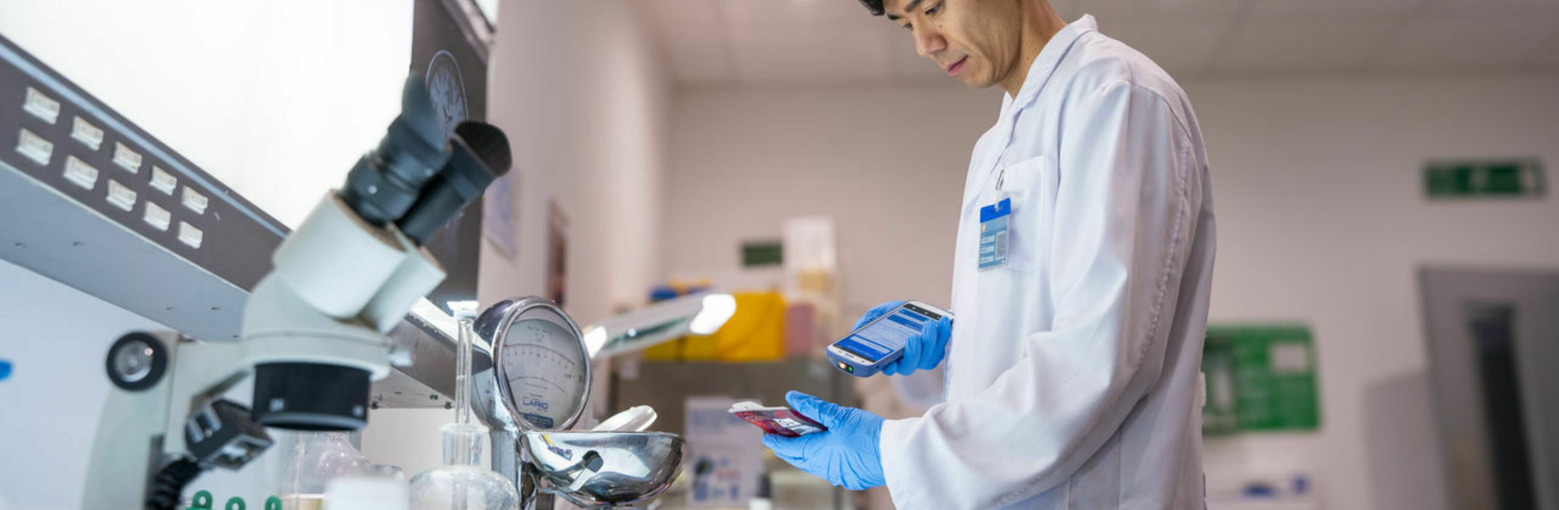Healthcare photography application hc50 lab technician scanning blood bag 1280x1280